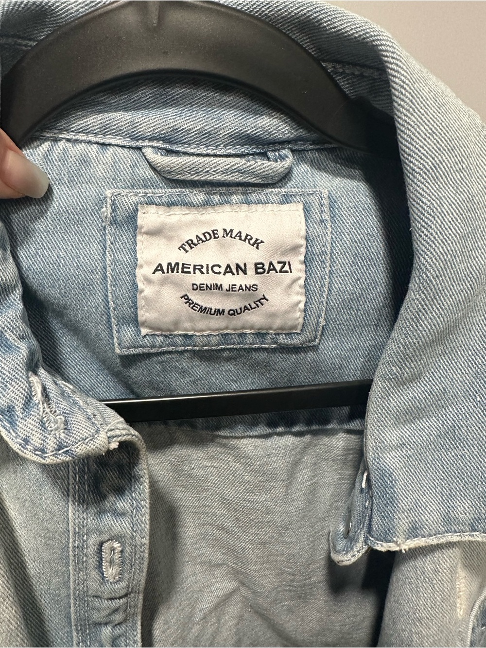 American Bazi Light Blue Denim Shirt Jacket - Picture 3 of 4